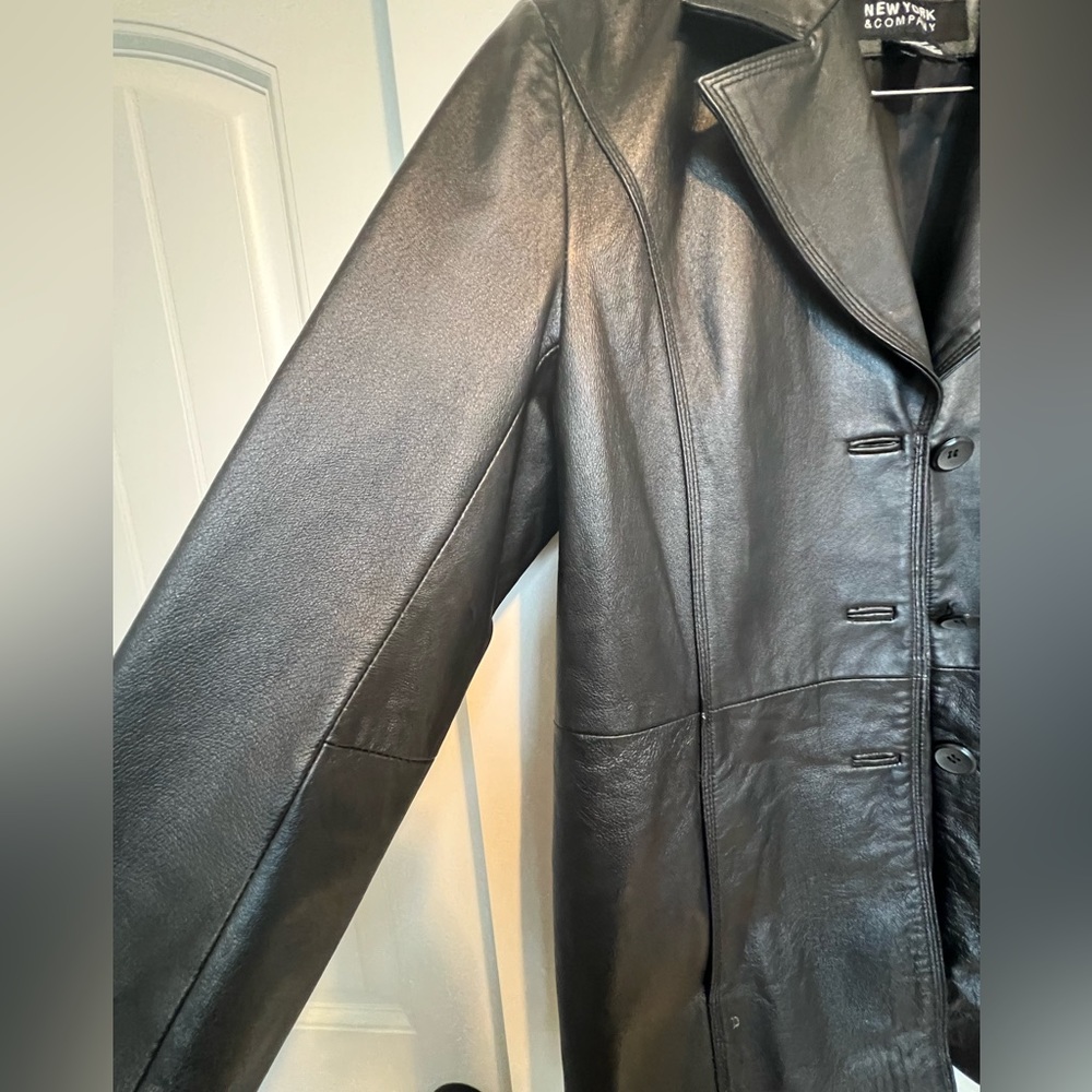 Real leather blazer